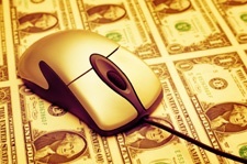 computer mouse on money